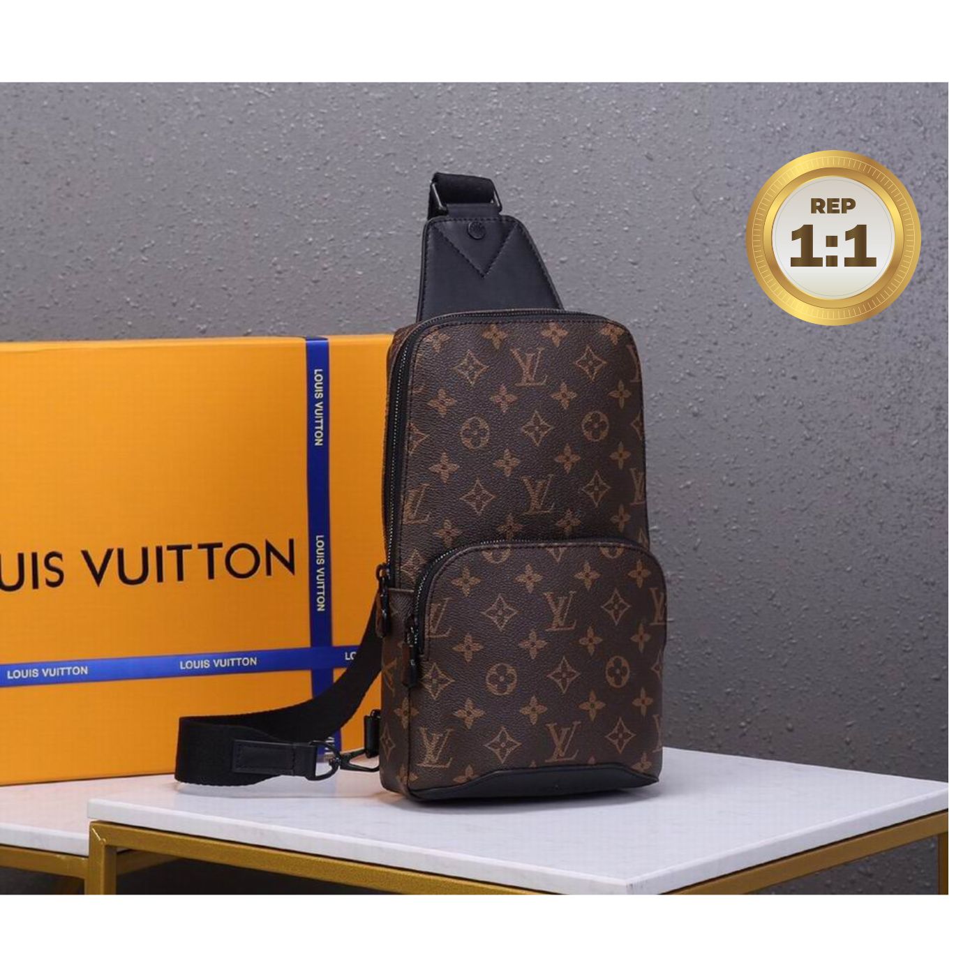 [REP 1:1] Louis Vuitton Avenue Sling Bag Brown For Men 12.2in/31cm